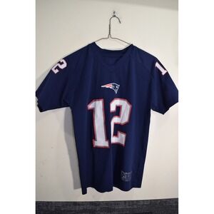 NFL New England Patriots Brady 12 Navy Blue Jersey BOYS L 14 16